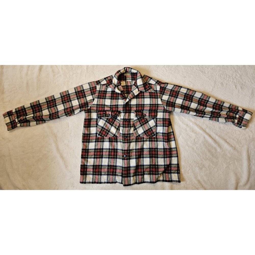 VINTAGE Coppice Wool Flannel Shirt Jacket Mens Large Plaid